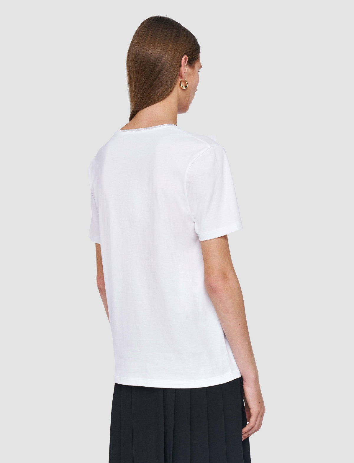 JOSEPH Fashion Women Cotton Silk Jersey T-Shirt White