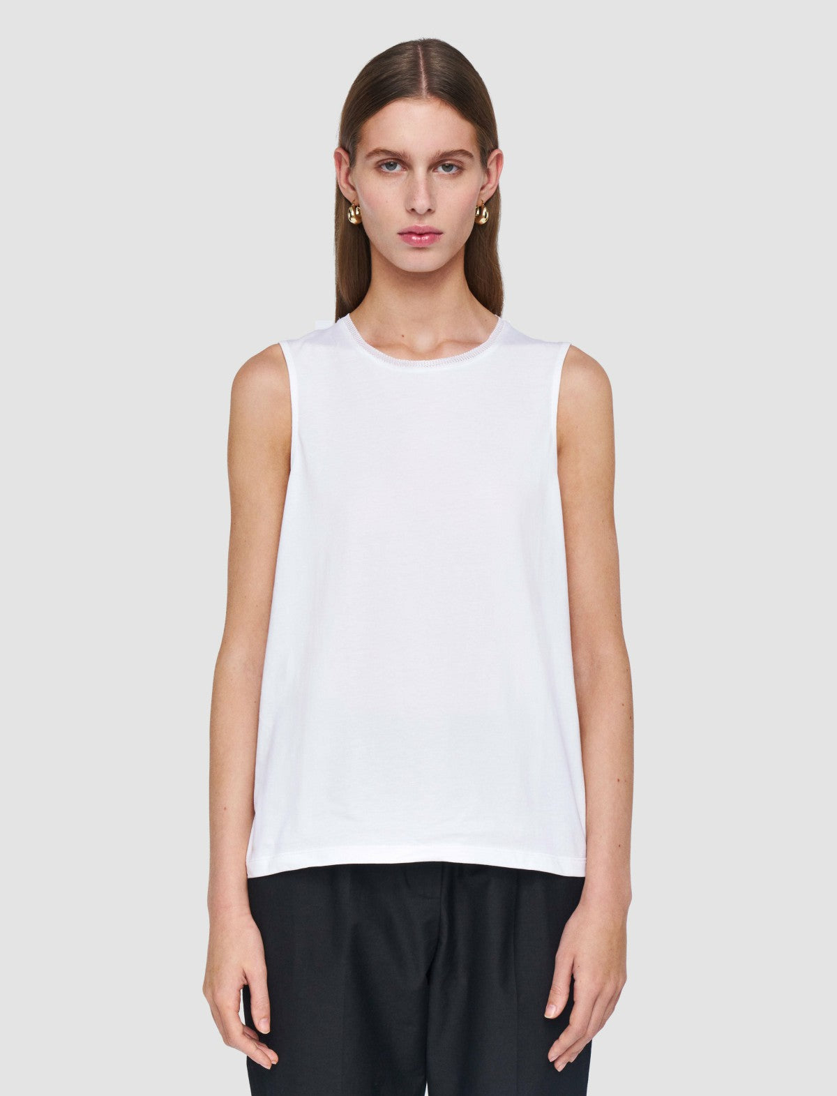 JOSEPH Fashion Women Cotton Silk Jersey Tank Top White