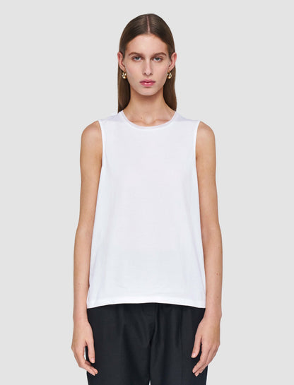 JOSEPH Fashion Women Cotton Silk Jersey Tank Top White