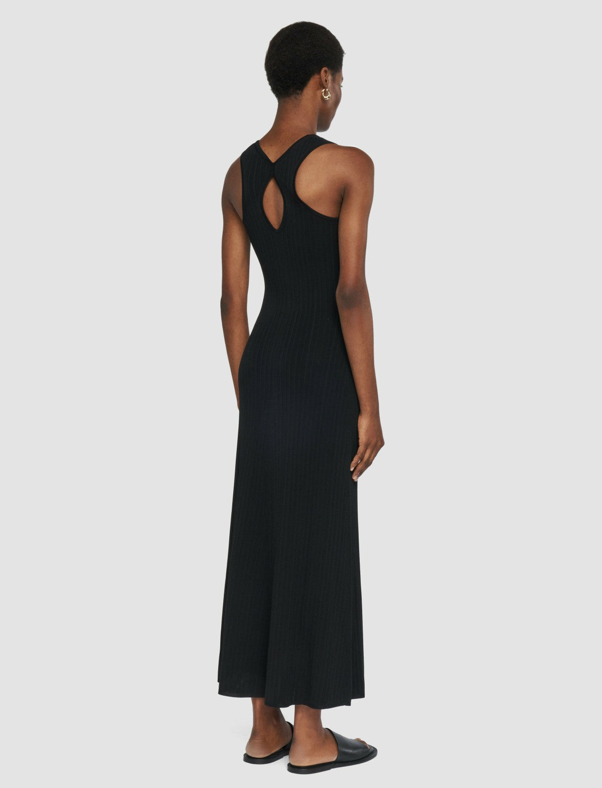 JOSEPH Fashion Women Viscose Rib Knit Dress Black