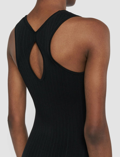 JOSEPH Fashion Women Viscose Rib Knit Dress Black