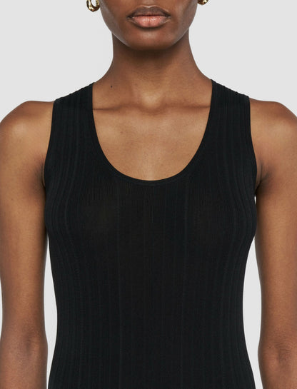 JOSEPH Fashion Women Viscose Rib Knit Dress Black