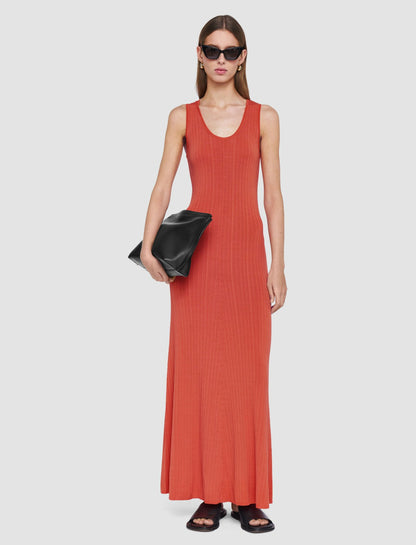 JOSEPH Fashion Women Viscose Rib Knit Dress Sundown