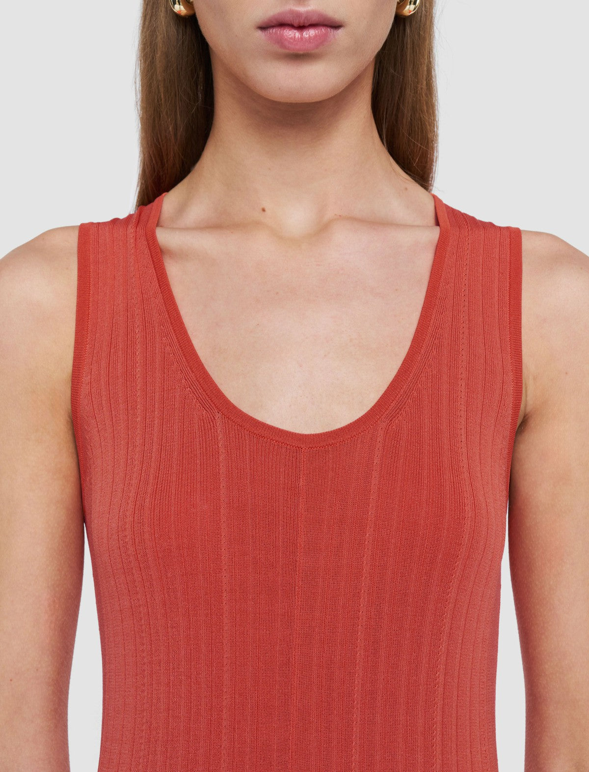 JOSEPH Fashion Women Viscose Rib Knit Dress Sundown