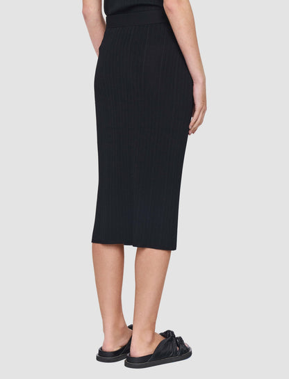 JOSEPH Fashion Women Viscose Rib Knit Skirt Black