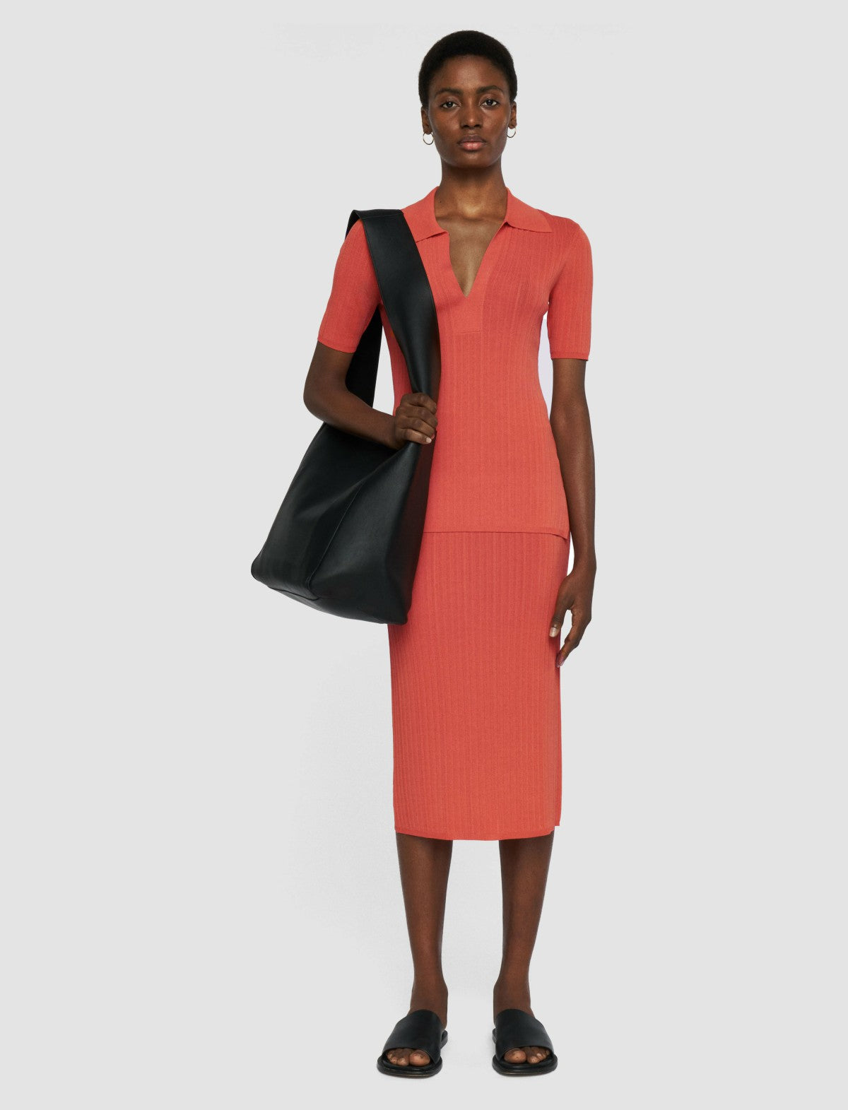 JOSEPH Fashion Women Viscose Rib Knit Skirt Sundown