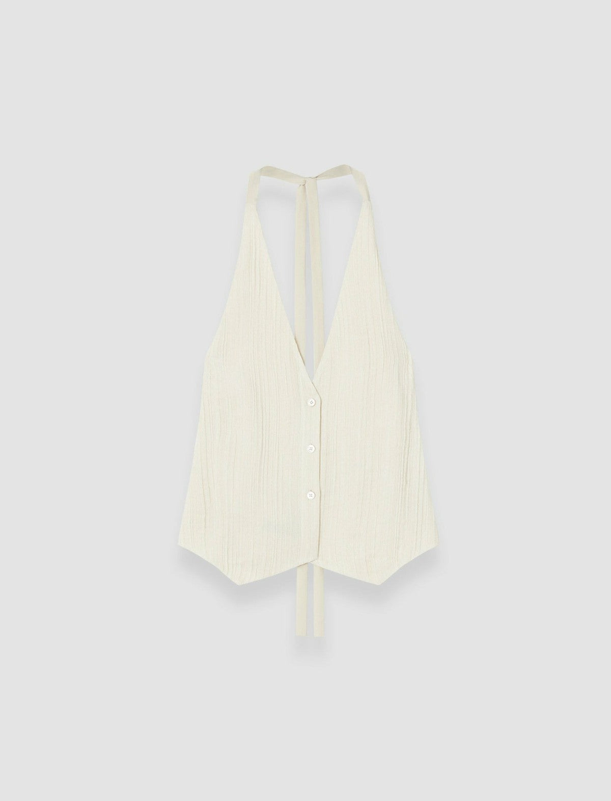 JOSEPH Fashion Women Suez Pleat Jacquard Tie Waistcoat Seashell