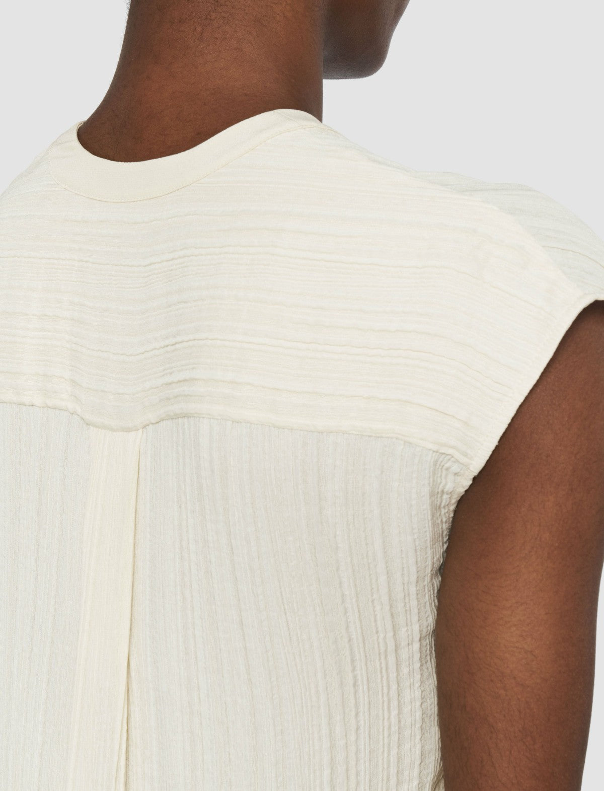 JOSEPH Fashion Women Lucien Pleat Jacquard Blouse Seashell