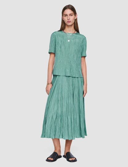 JOSEPH Fashion Women Sully Habotai Silk Skirt Lagoon