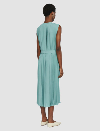 JOSEPH Fashion Women Davide Airy Plissé Dress Lagoon