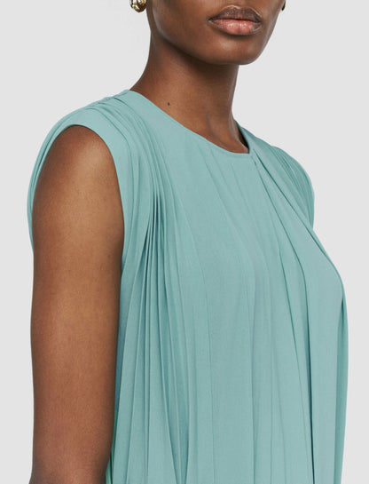JOSEPH Fashion Women Davide Airy Plissé Dress Lagoon