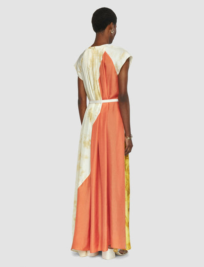 JOSEPH Fashion Women Tulipa Planchart Print Silk Dress Mimosa Combo