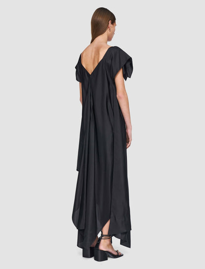 JOSEPH Fashion Women Plumet Habotai Silk Dress Black