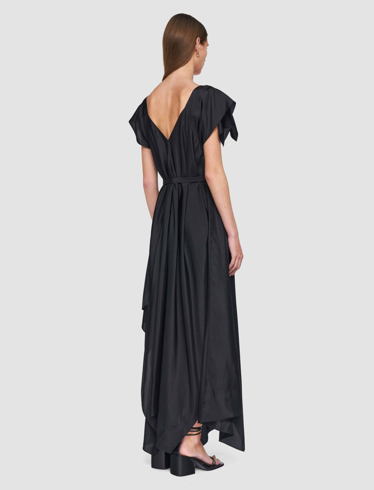 JOSEPH Fashion Women Plumet Habotai Silk Dress Black
