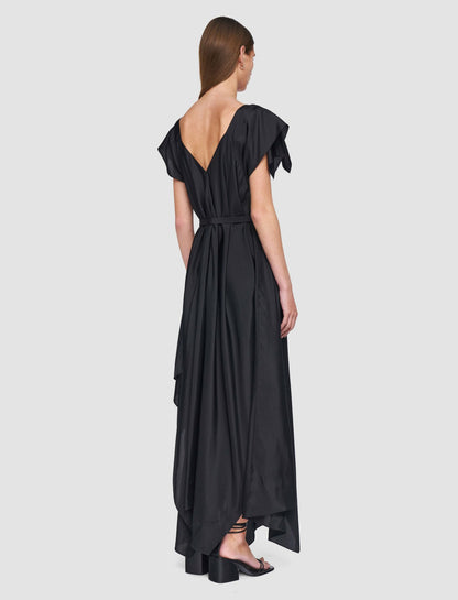 JOSEPH Fashion Women Plumet Habotai Silk Dress Black