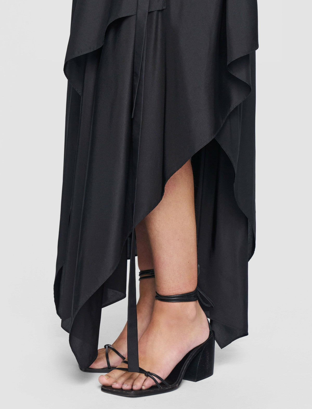 JOSEPH Fashion Women Plumet Habotai Silk Dress Black