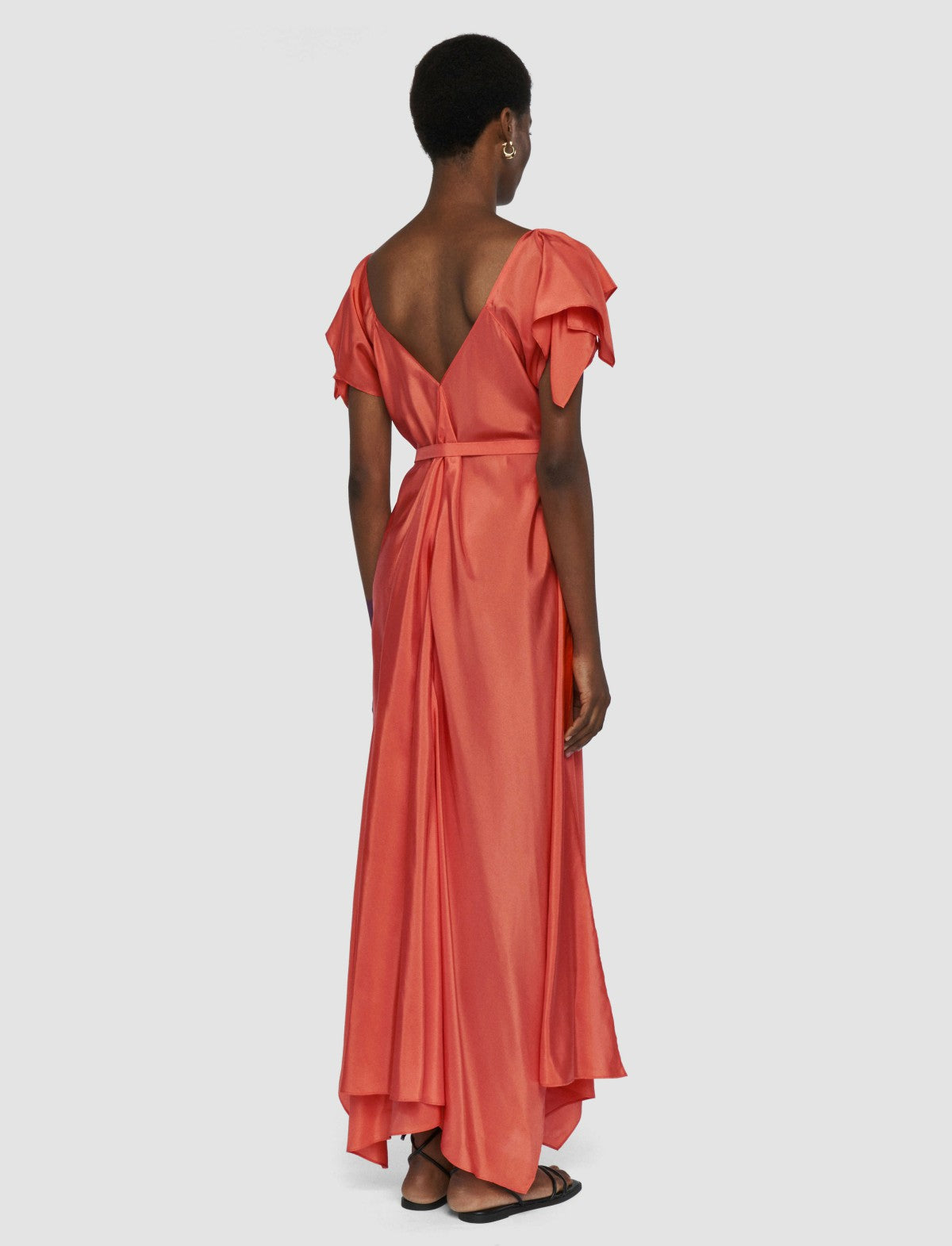 JOSEPH Fashion Women Plumet Habotai Silk Dress Sundown