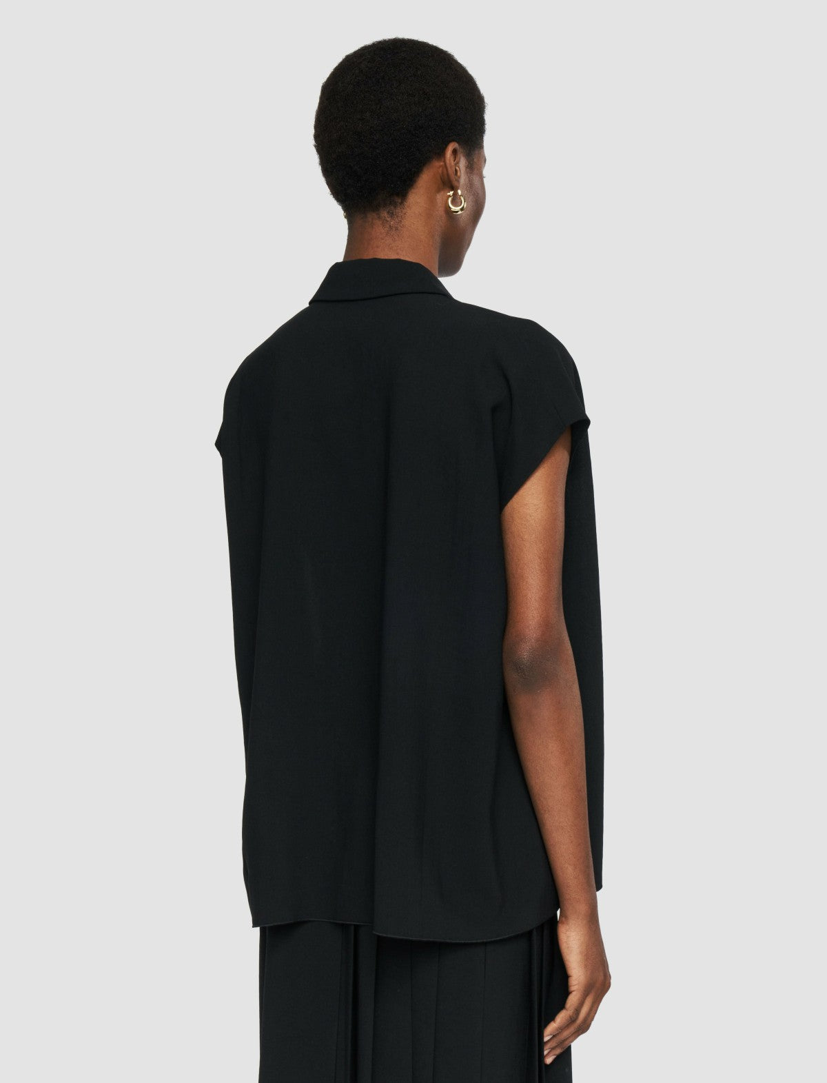 JOSEPH Fashion Women Antin Airy Plissé Blouse Black