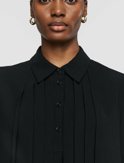 JOSEPH Fashion Women Antin Airy Plissé Blouse Black