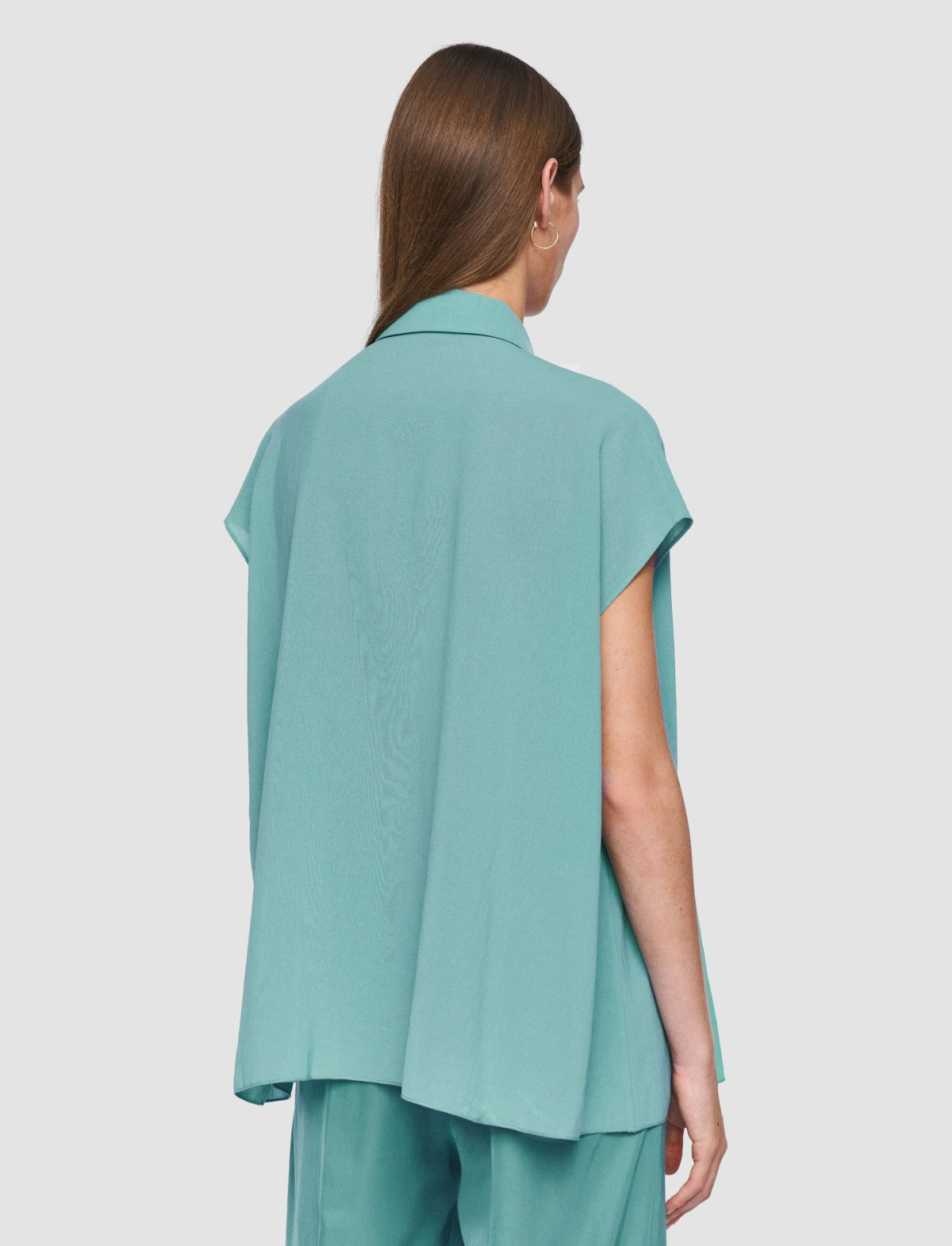 JOSEPH Fashion Women Antin Airy Plissé Blouse Lagoon