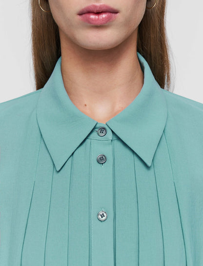 JOSEPH Fashion Women Antin Airy Plissé Blouse Lagoon