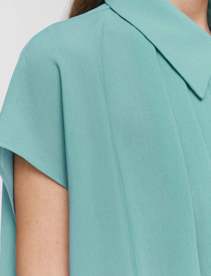 JOSEPH Fashion Women Antin Airy Plissé Blouse Lagoon