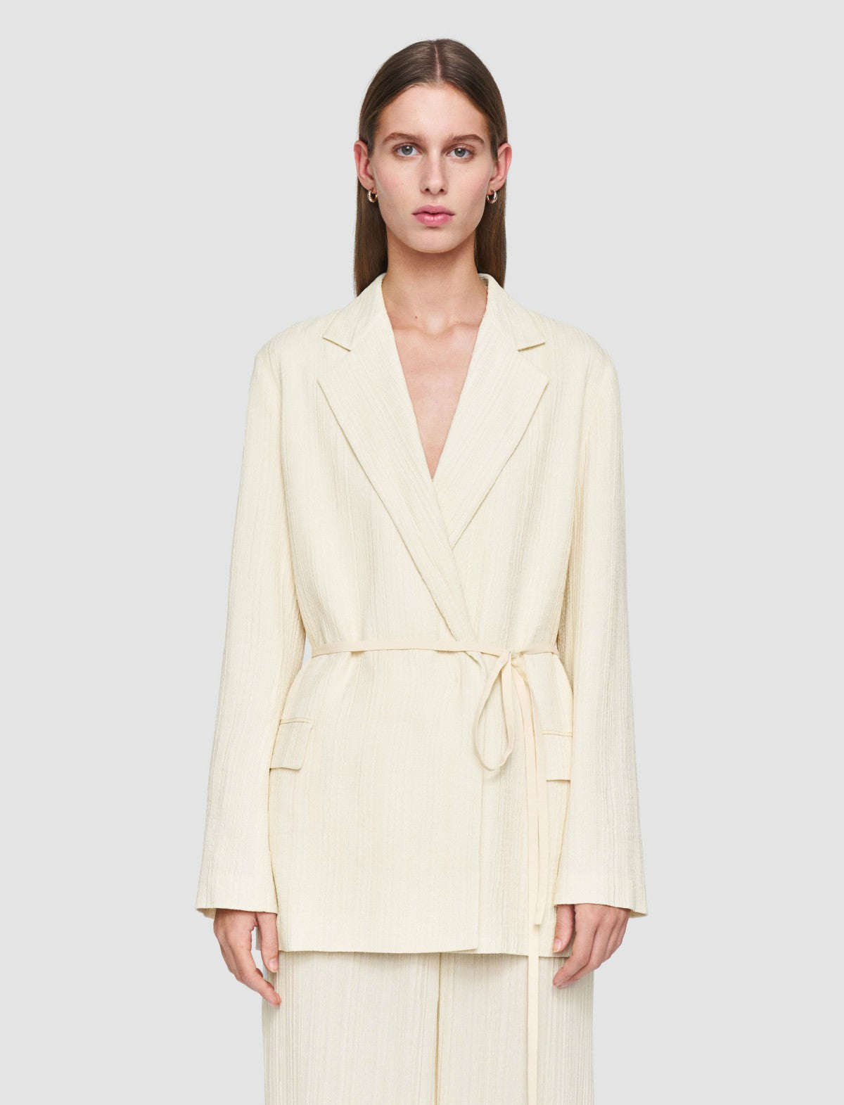 JOSEPH Fashion Women Amelot Pleat Jacquard Jacket Seashell