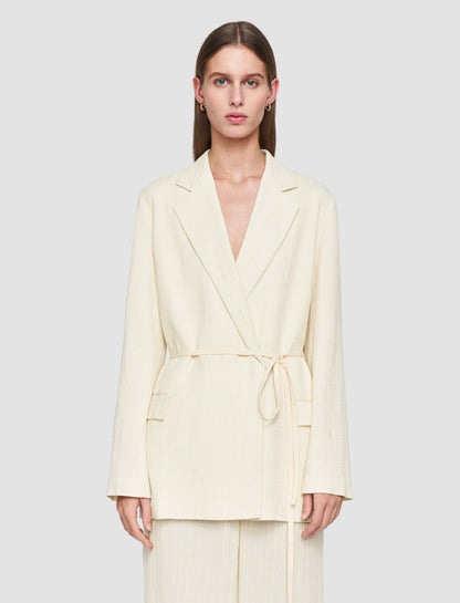 JOSEPH Fashion Women Amelot Pleat Jacquard Jacket Seashell