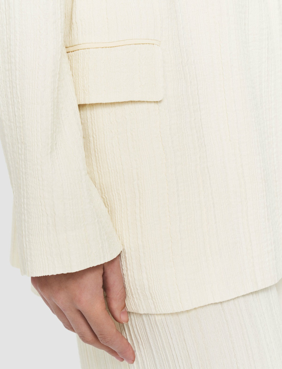 JOSEPH Fashion Women Amelot Pleat Jacquard Jacket Seashell