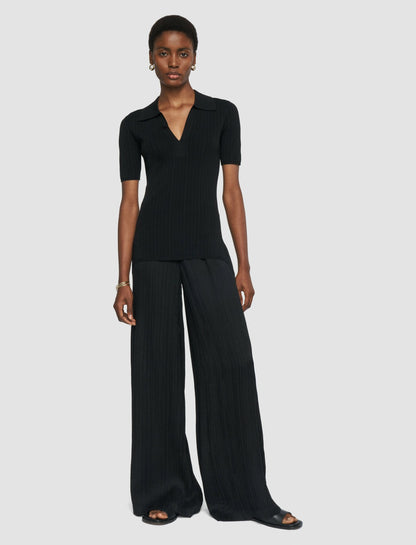 JOSEPH Fashion Women Mawn Pleat Jacquard Trousers Black