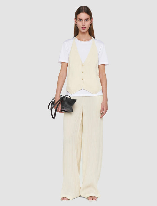 JOSEPH Fashion Women Mawn Pleat Jacquard Trousers Seashell