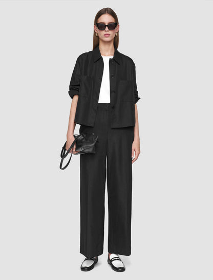 JOSEPH Fashion Women Satie Soft Cotton Silk Shirt Black