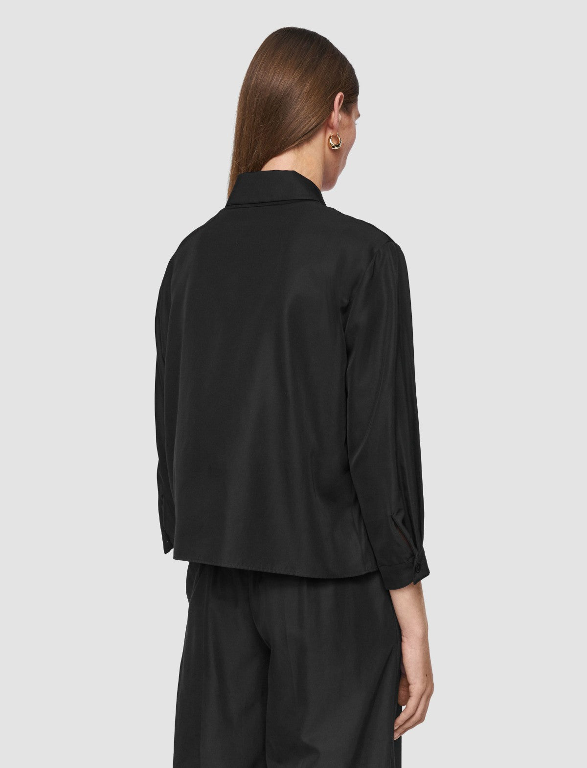JOSEPH Fashion Women Satie Soft Cotton Silk Shirt Black
