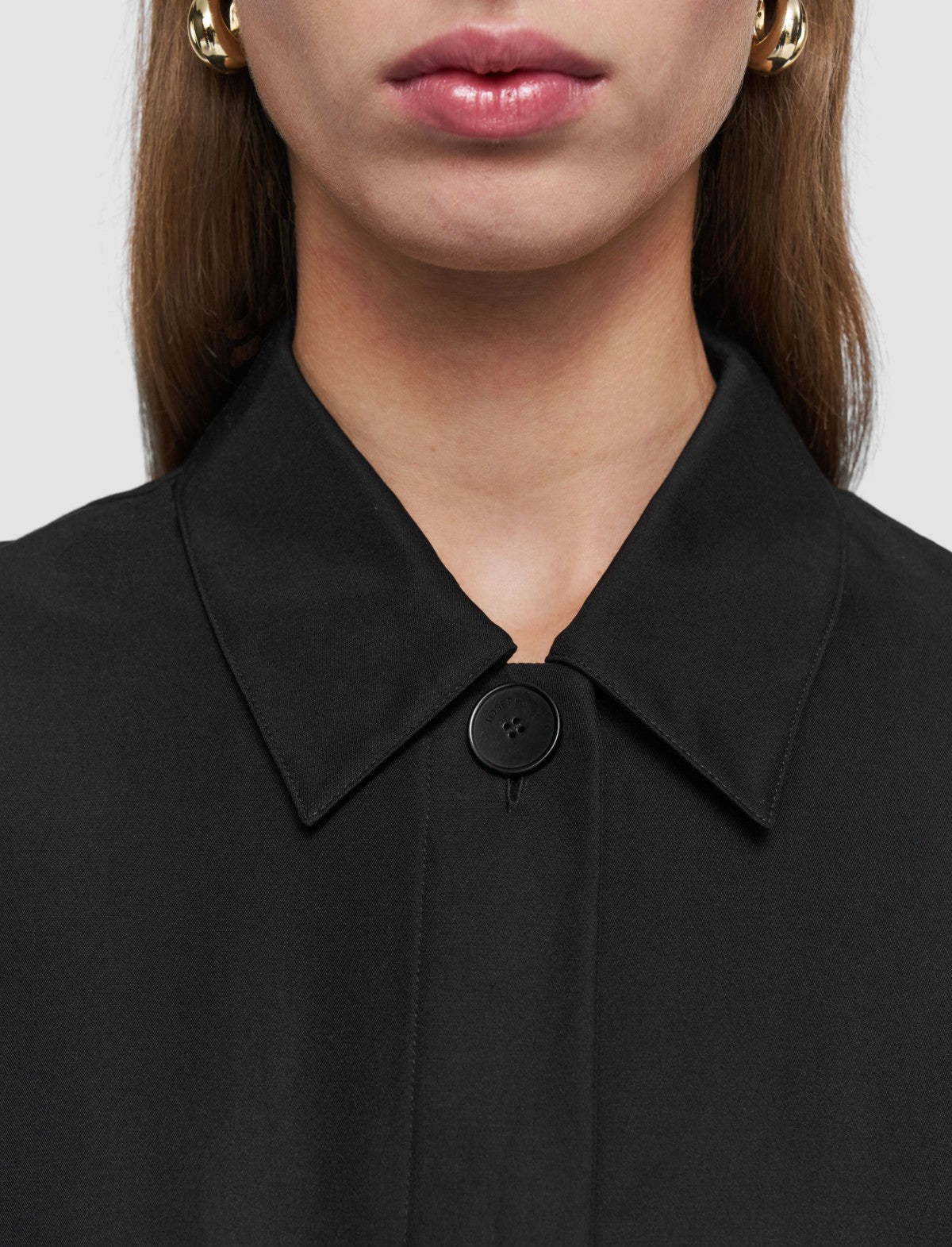 JOSEPH Fashion Women Satie Soft Cotton Silk Shirt Black