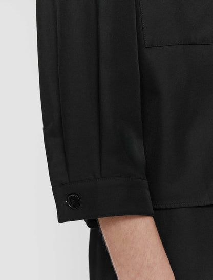JOSEPH Fashion Women Satie Soft Cotton Silk Shirt Black