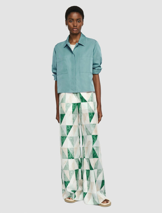 JOSEPH Fashion Women Satie Soft Cotton Silk Shirt Lagoon