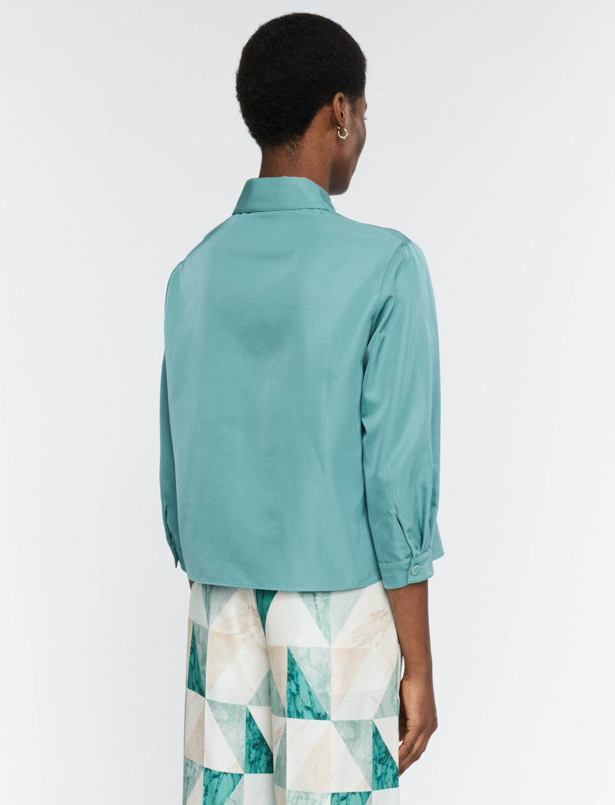 JOSEPH Fashion Women Satie Soft Cotton Silk Shirt Lagoon