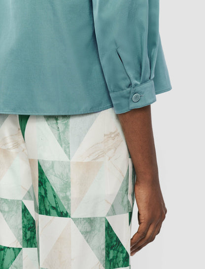 JOSEPH Fashion Women Satie Soft Cotton Silk Shirt Lagoon