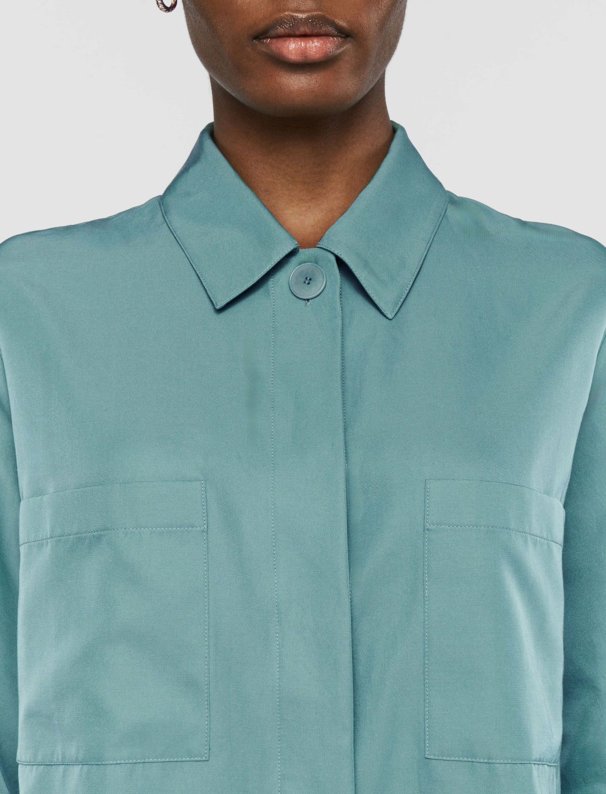 JOSEPH Fashion Women Satie Soft Cotton Silk Shirt Lagoon