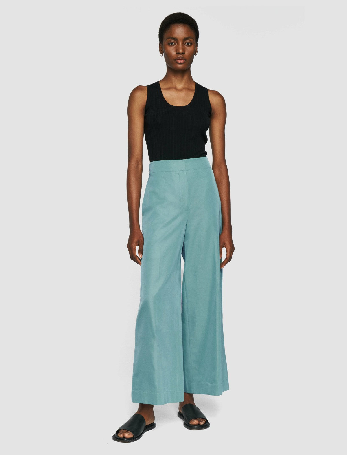 JOSEPH Fashion Women Thurlow Soft Cotton Silk Trousers Lagoon