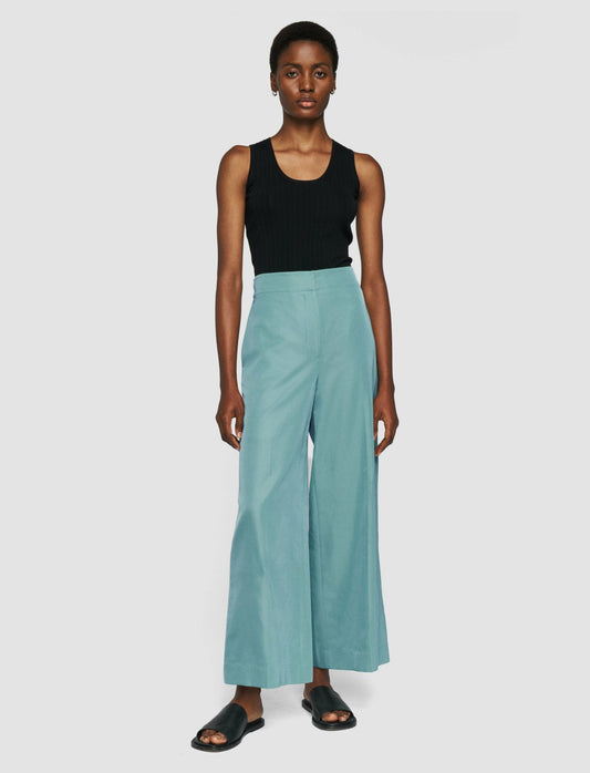 JOSEPH Fashion Women Thurlow Soft Cotton Silk Trousers Lagoon