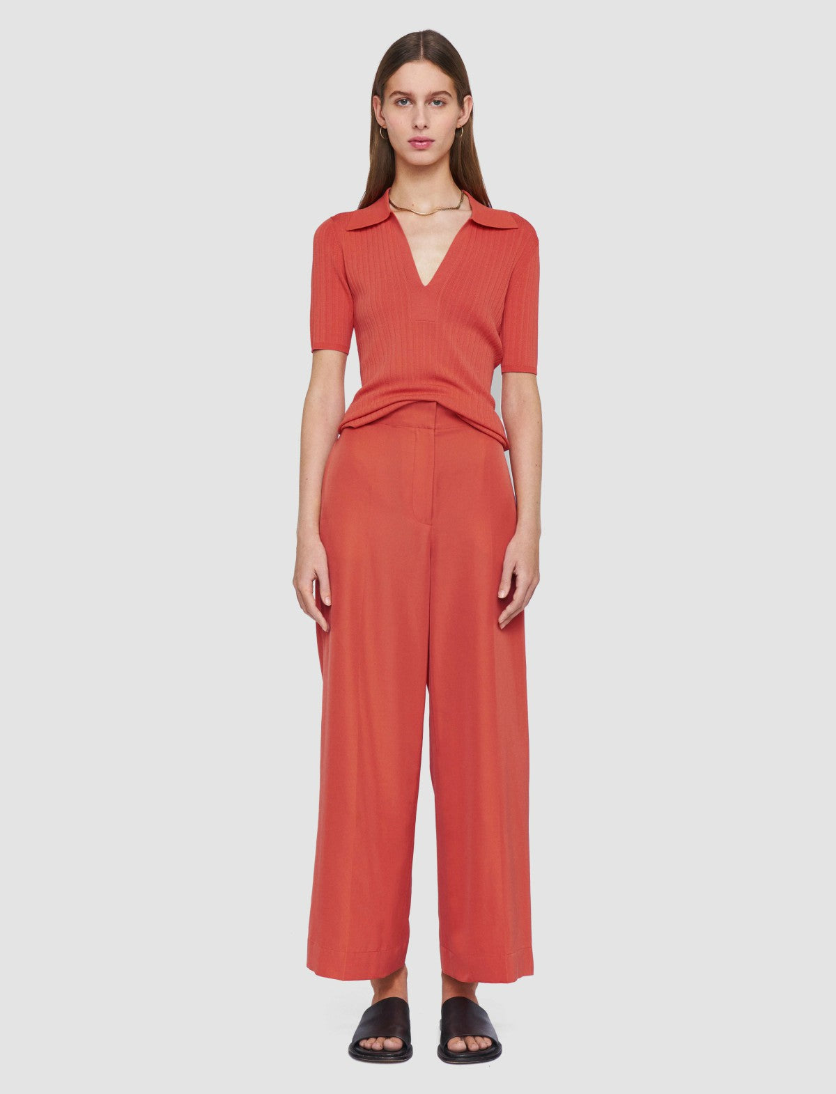 JOSEPH Fashion Women Thurlow Soft Cotton Silk Trousers Sundown