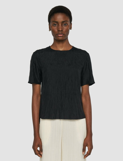 JOSEPH Fashion Women Brunet Habotai Silk Top Black