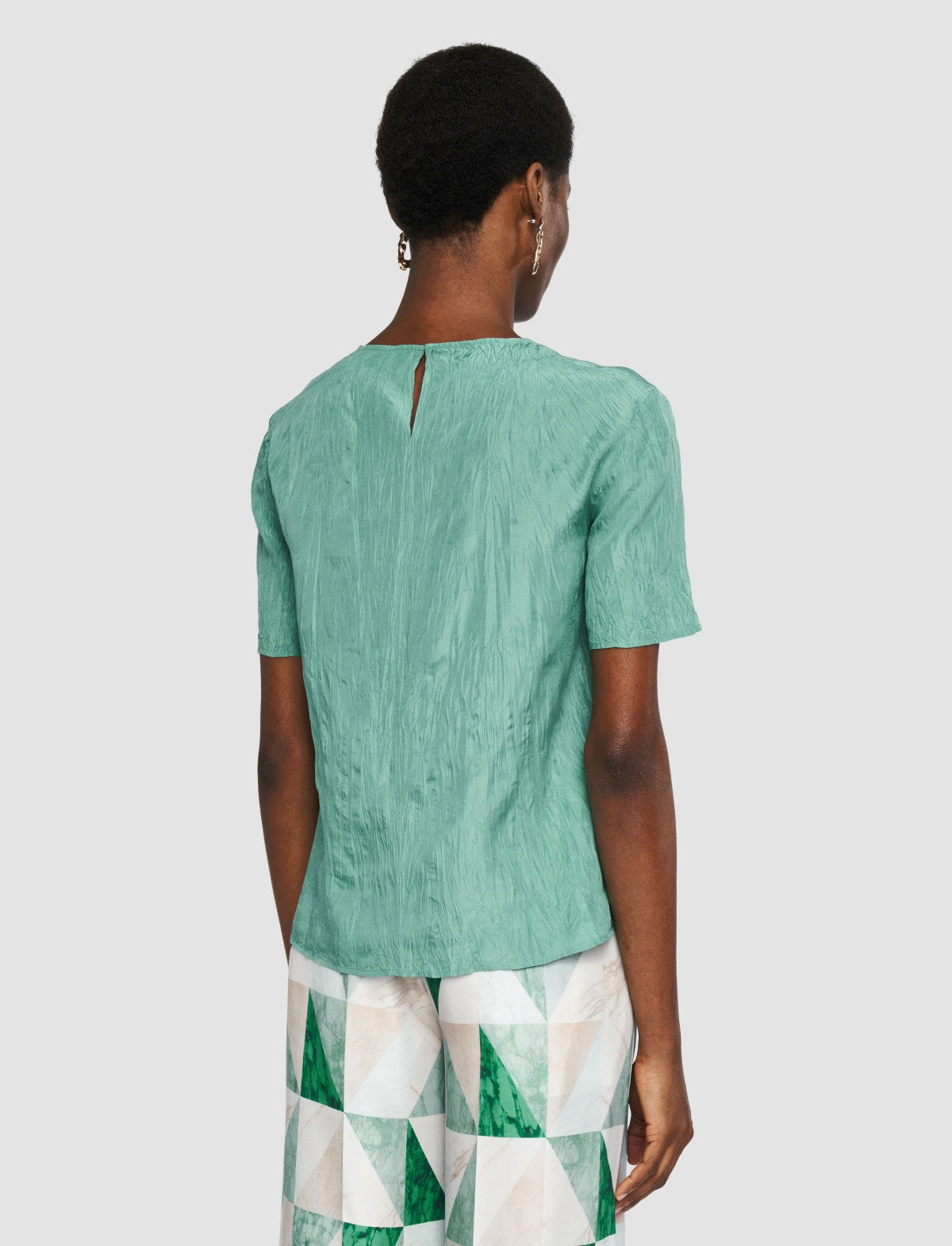 JOSEPH Fashion Women Brunet Habotai Silk Top Lagoon
