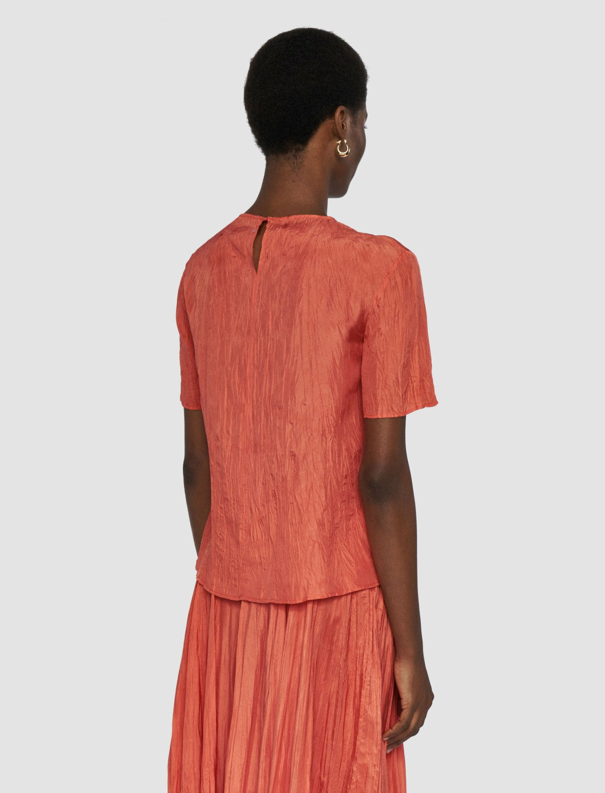 JOSEPH Fashion Women Brunet Habotai Silk Top Sundown