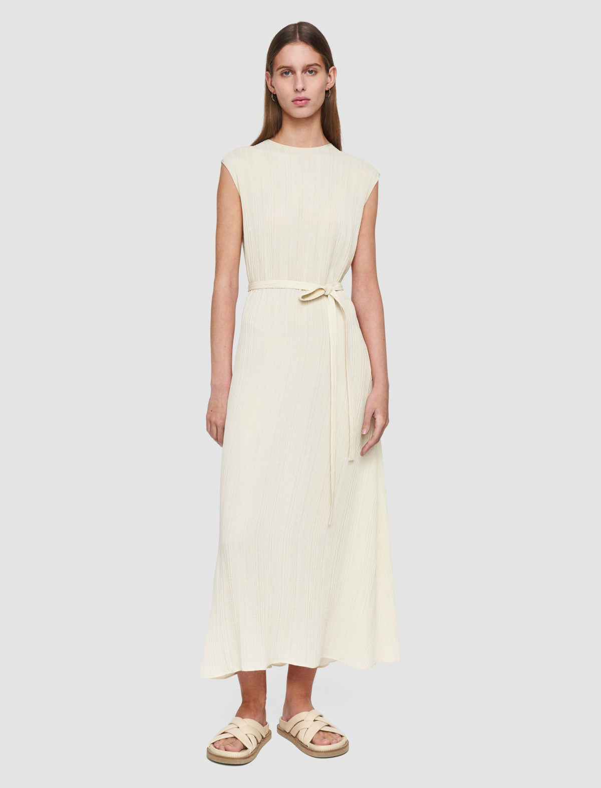 JOSEPH Fashion Women Garnier Pleat Jacquard Dress Seashell