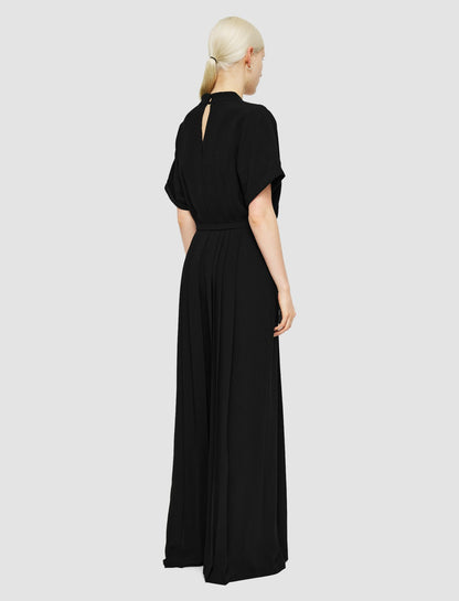 JOSEPH Fashion Women Sofia Airy Plissé Jumpsuit Black
