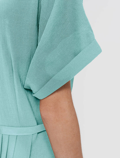 JOSEPH Fashion Women Sofia Airy Plissé Jumpsuit Lagoon