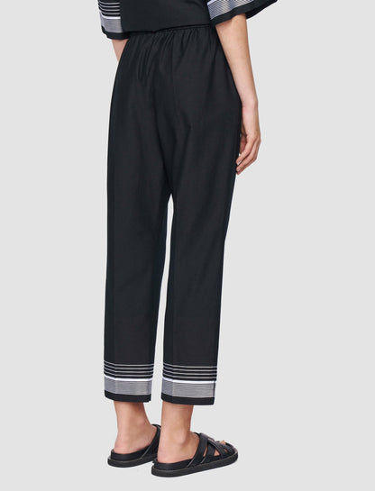 JOSEPH Fashion Women Tottenham Cotton Blend Trousers Black