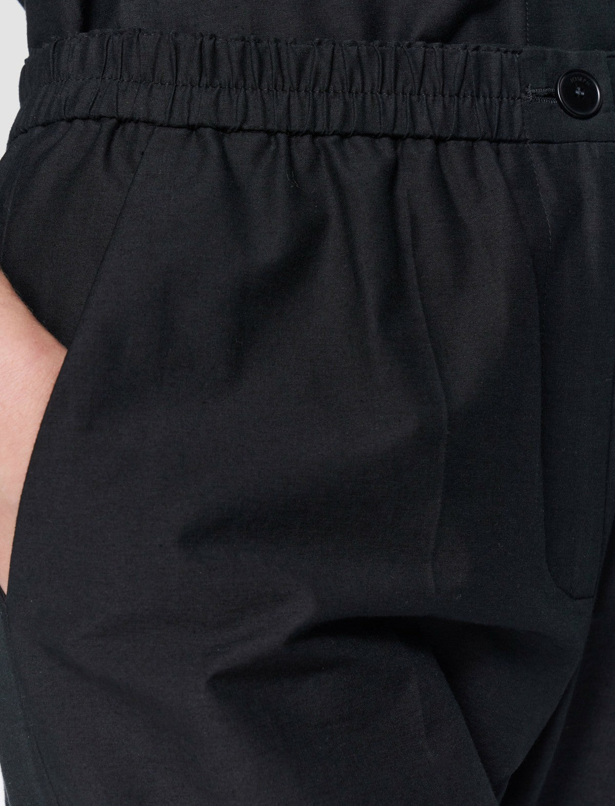 JOSEPH Fashion Women Tottenham Cotton Blend Trousers Black